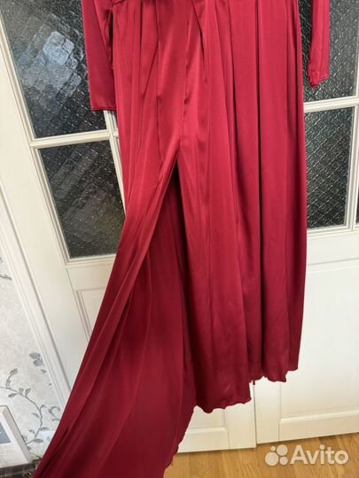 Красное шелковое вечернее платье 48 50 52
