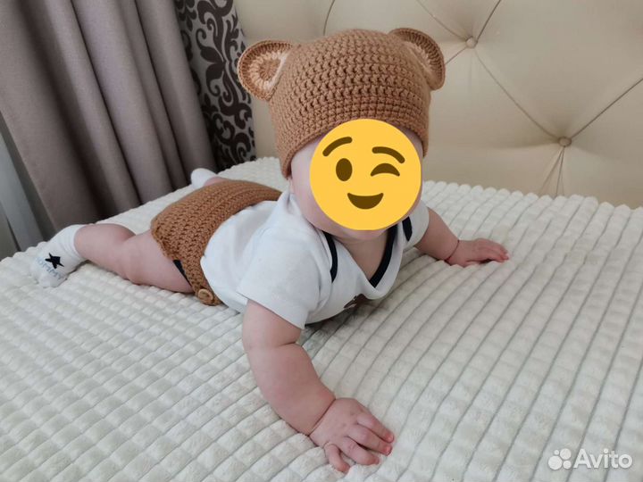 Комплект шапочка +трусики до 6 мес