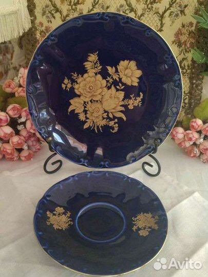 Чай/кофе трио Bareuther Кобальт Золотой букет