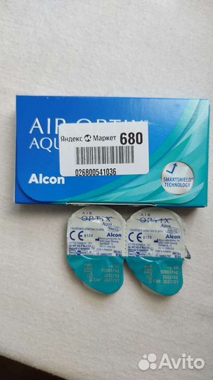 Одна пара линз air optix aqua -6,5