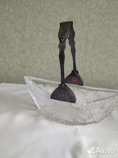 Салатник хрустальный в металле и без