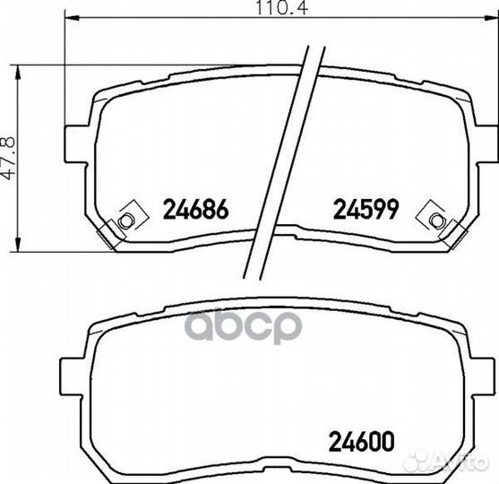 Колодки тормозные задние hyundai H-1/ix55, KIA