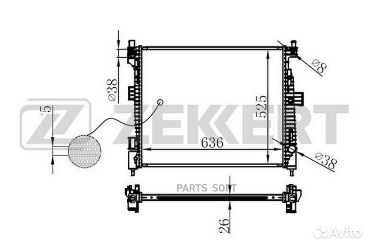 Радиатор охлаждения двигателя Jeep Grand Cherokee IV 10- zekkert MK1596