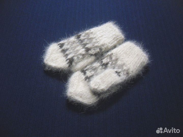 Варежки детские из собачьей шерсти