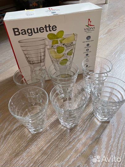 Набор стаканов Vidivi Baguette 6 шт. новый