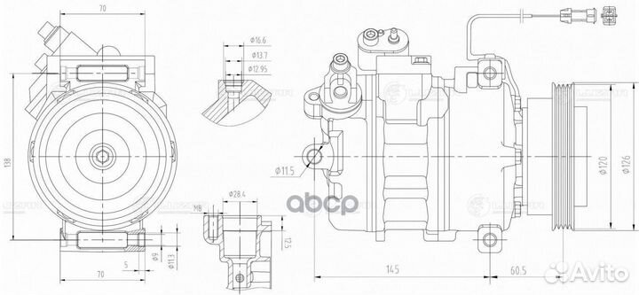 Компрессор кондиционера audi A4/A6/passat 1.6-2