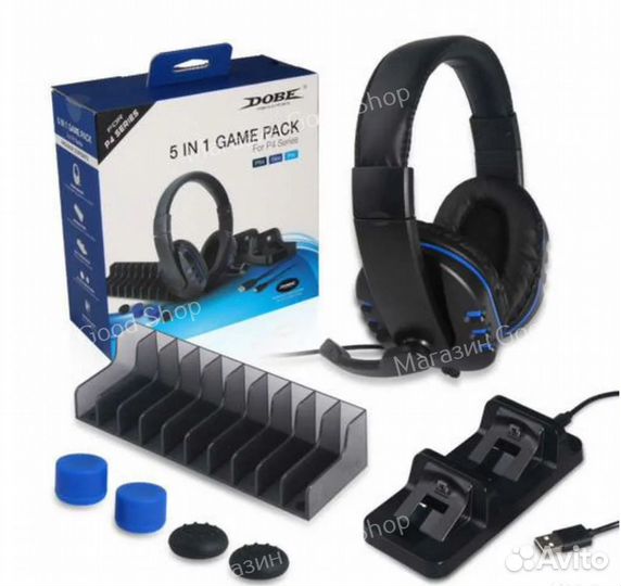 Наушники, подставка PS4