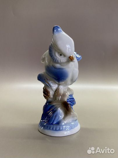 Фарфоровые статуэтки СССР гжель. Синица