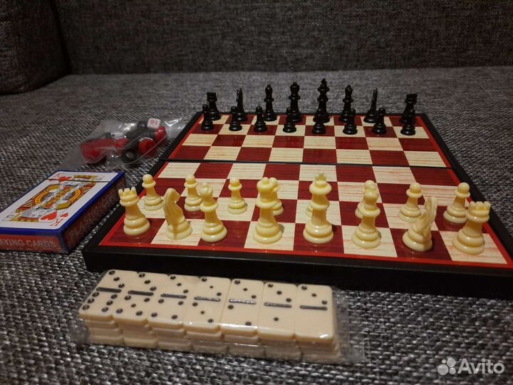 Шахматы Нарды Домино Шашки Карты 5 в 1