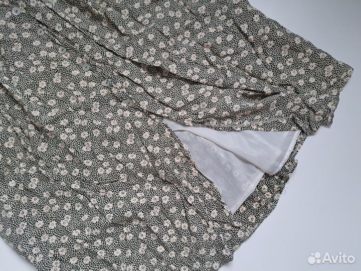 Винтажная юбка длины миди в цветочек