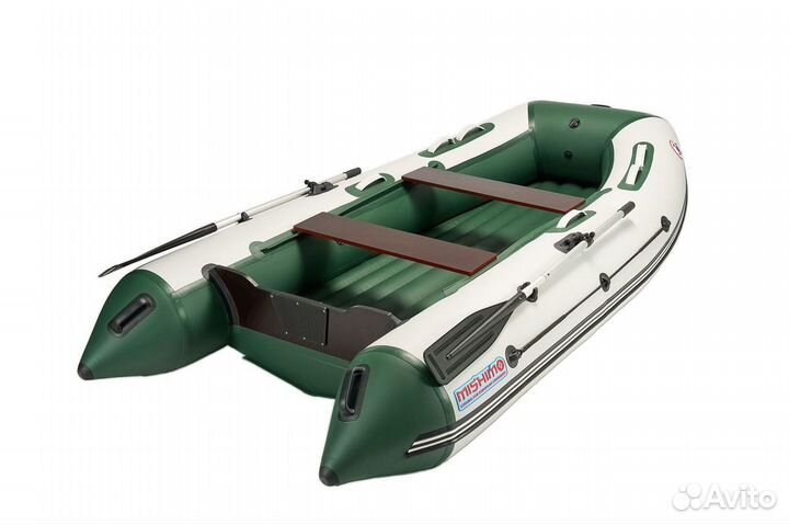 Лодка mishimo lite 335 бело-зеленый цвет