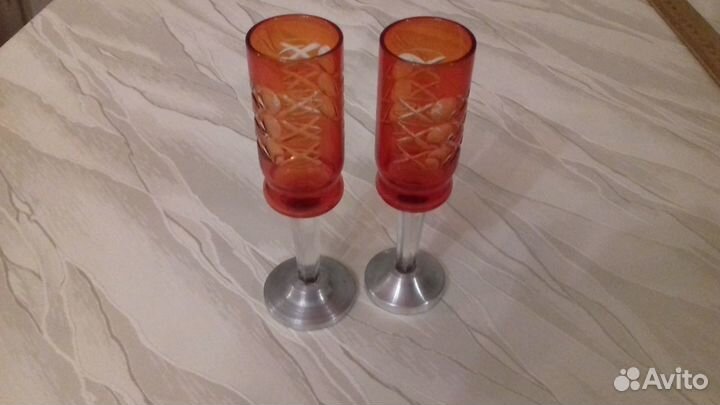 Фужеры, ликёрные рюмочки. Цветное стекло