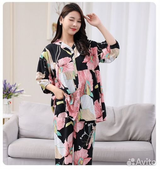 Пижама со штанами 2XL44-48, 3XL48-52, 4XL54-58