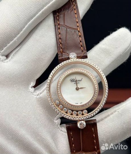 Часы коричневые Chopard happy diamonds icons