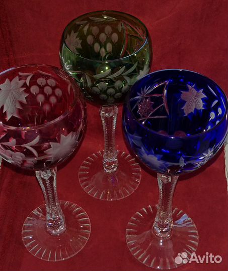 3 цветных фужера Nachtmann