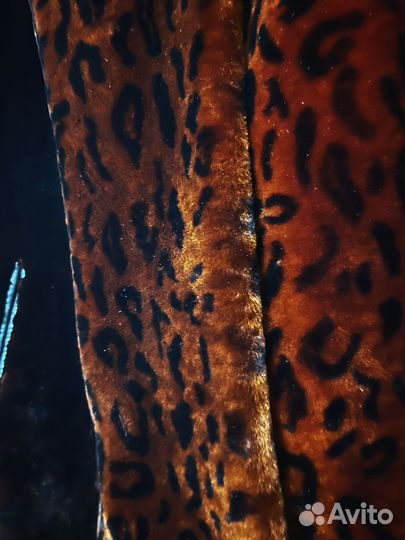 Шуба цигейковая леопардовая