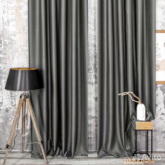 Шторы блэкаут Амадео графит новые пошив