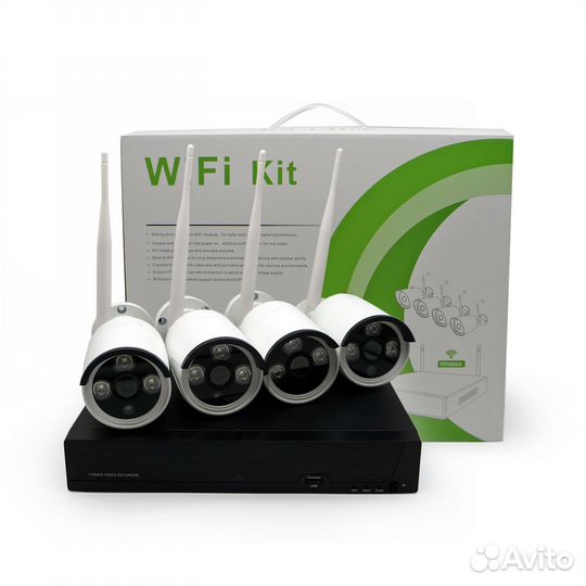 NEW Комплект видеонаблюдения 4 камеры ip wi-fi 5мп