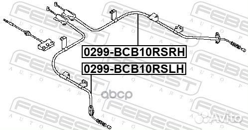 Трос ручного тормоза правый Nissan Almera B10rs