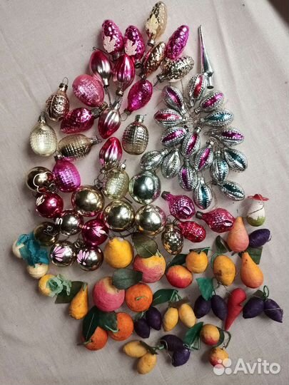 Елочные игрушки СССР ватные