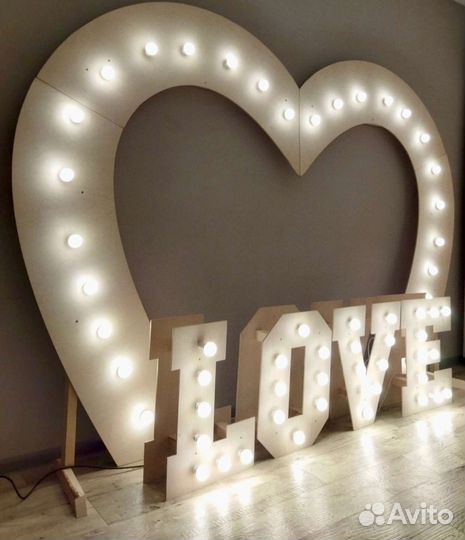 Арка с подсветкой и буквы для декора