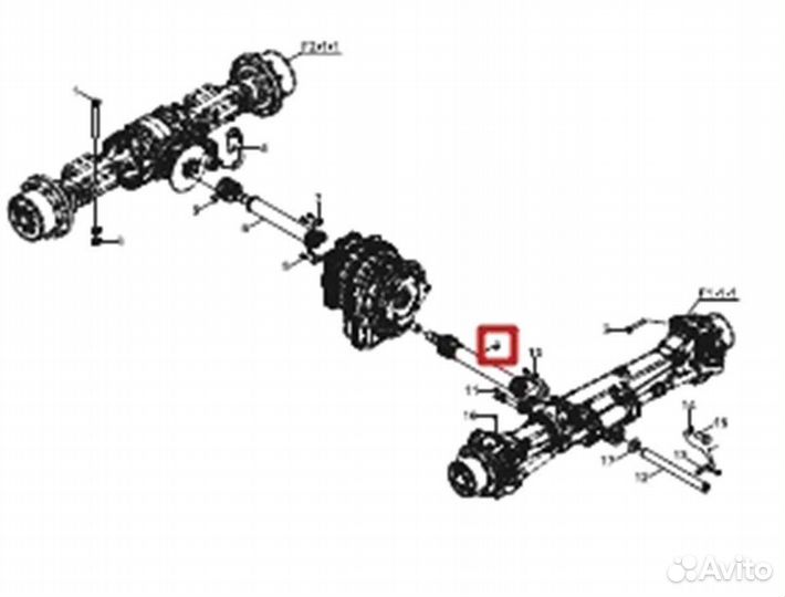 Карданный вал передний 102 В Hidromek