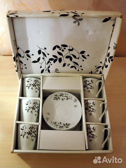 Набор 6 кофейных чашек (100 мл) и 6 блюдец