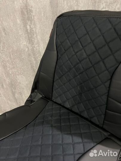 Кожанные чехлы на приору с алькантарой