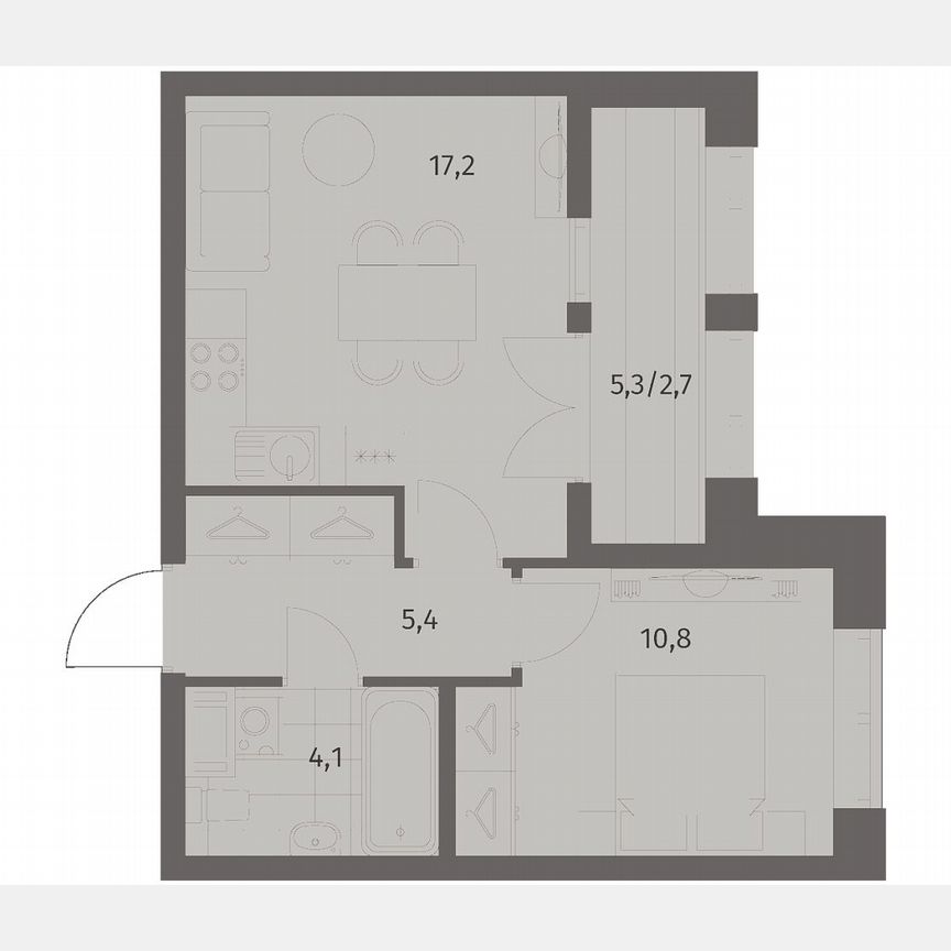 1-к. квартира, 40,2 м², 3/11 эт.