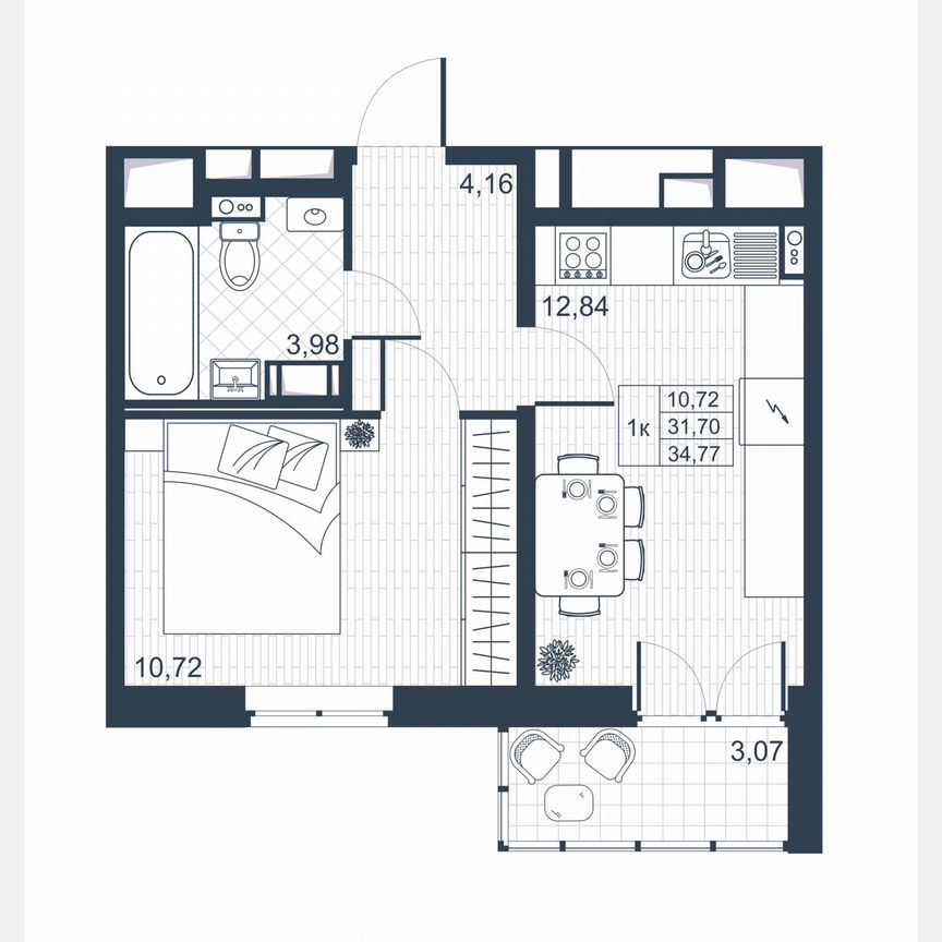 1-к. квартира, 33,2 м², 6/8 эт.