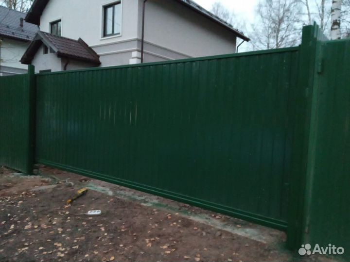 Откатные ворота под ключ с доставкой и установкой