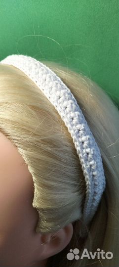 Ободок ручной работы (вязанный крючком). Зажимы