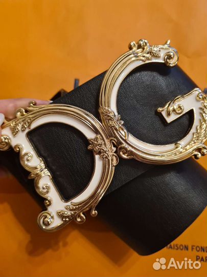 Широкий кожаный ремень Dolce Gabbana