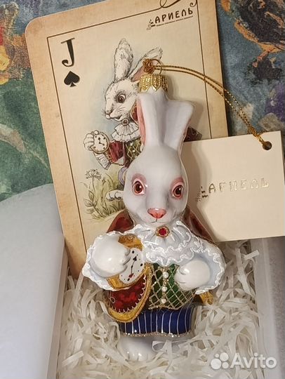 Белый кролик.Елочная игрушка Ариель