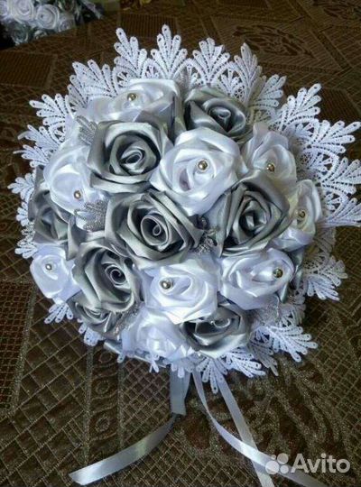 Букет-дублëр из атласных лент