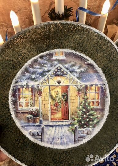 Тарелка Новогодняя декоративная настенная