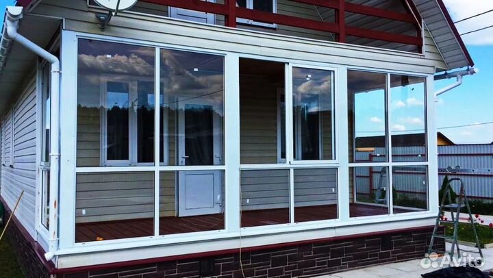 Остекление балконов беседок входных групп