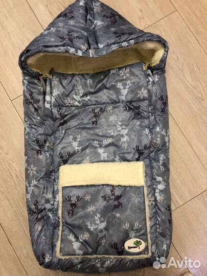 Конверт зимний в коляску на овчине