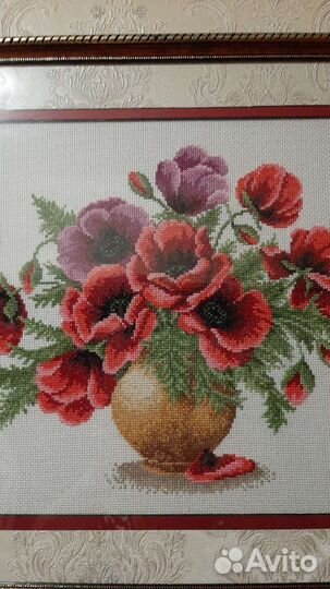 Картина вышитая крестиком ручная работа