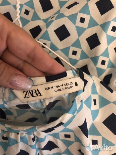 Платье zara m хлопок длинное