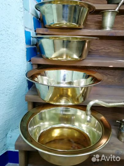 Таз медный, латунный СССР. Новый. Клеймо