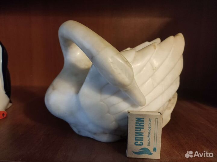 Ваза лебедь мрамор СССР. Винтаж. 1950-1980гг