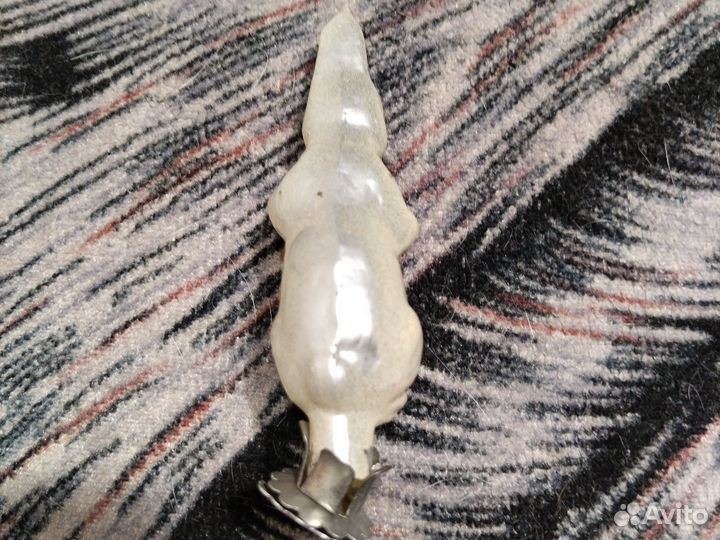 Игрушка новогодняя Заяц с барабаном СССР