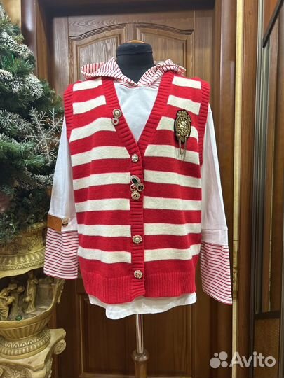 Хлопковое худи и жилетка