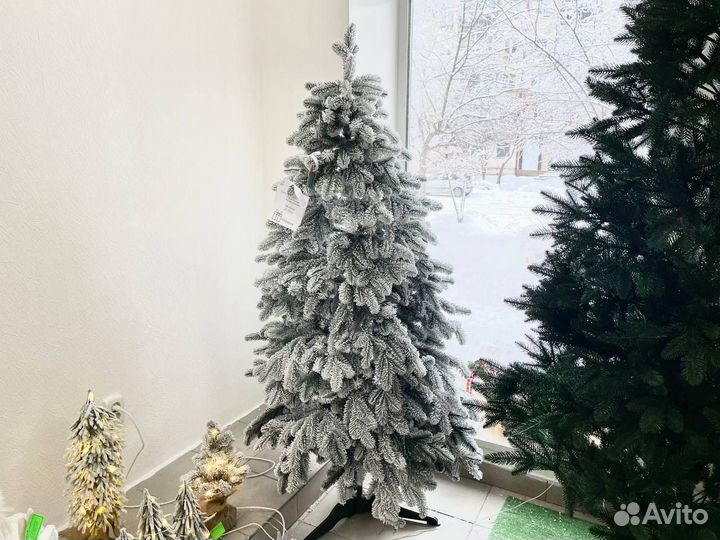 Елка литая 100 заснеженная 180см