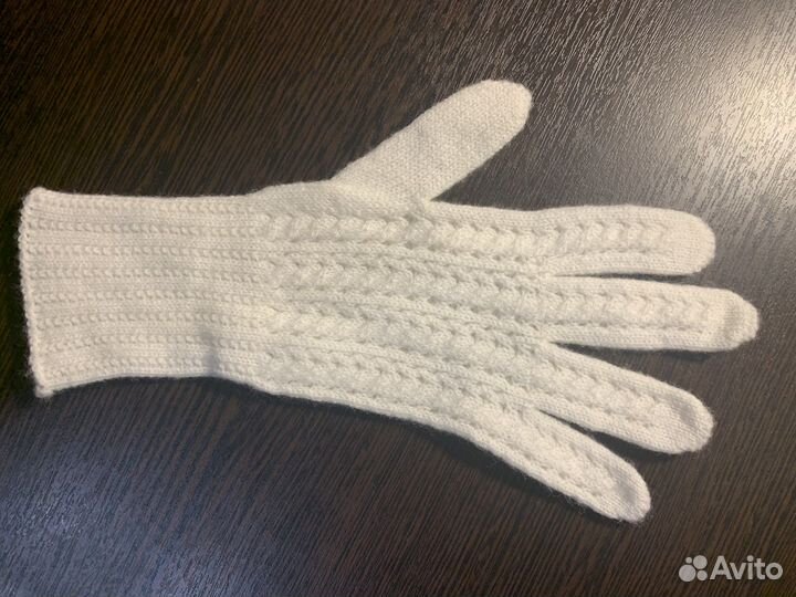 Перчатки натуральная шерсть белые