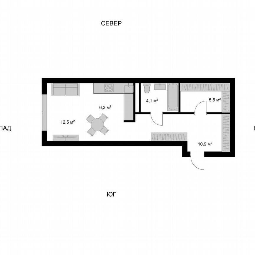 Квартира-студия, 39,3 м², 3/17 эт.