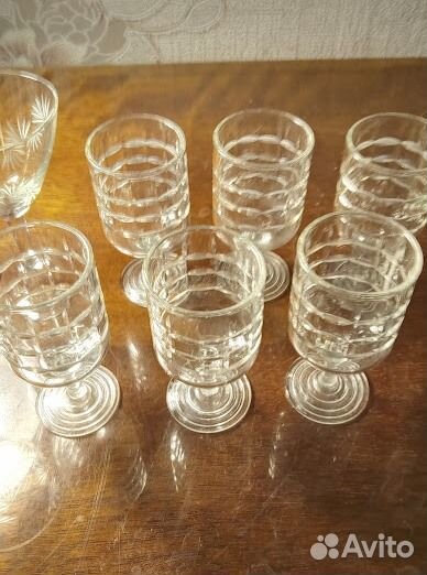 Рюмки, фужеры из цветного стекла и хрусталя СССР