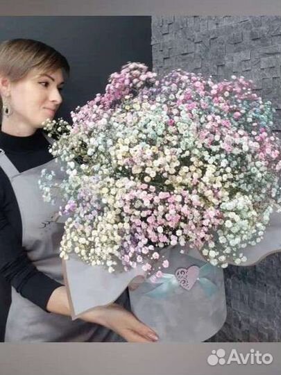 Коробки с цветной гипсофилы