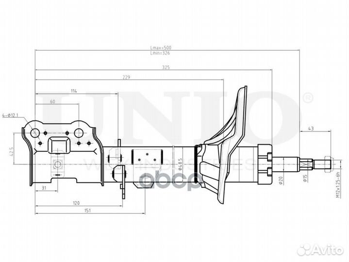 Амортизатор KIA cerato 04- газ.перед.лев. SAB10172